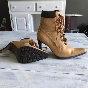 Ladies sexy high heel construction boots